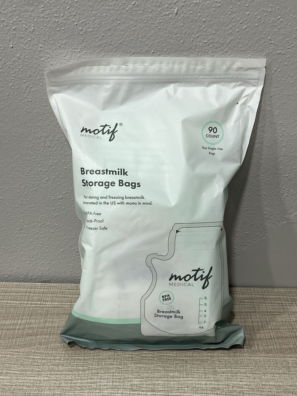 Motif Medical Breast Milk Storage Bags 90 Count 8oz BPA Free Freezer Safe NEW